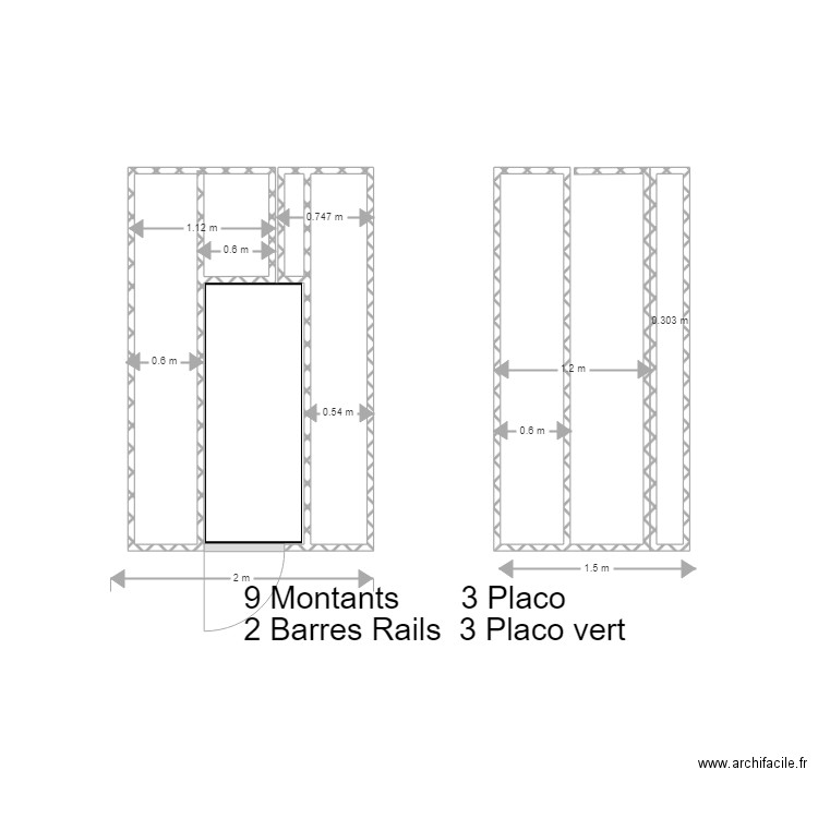 Salle de Bains 2. Plan de 5 pièces et 5 m2