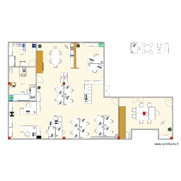 Ecole LVMH - Layout - V.4. Plan de 4 pièces et 178 m2