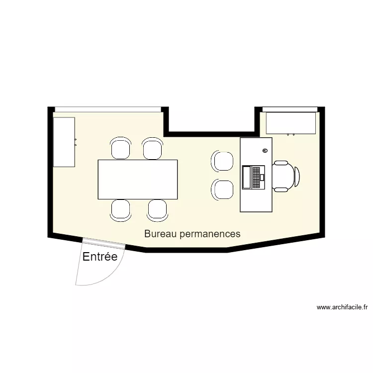Bureau permanences 0B060. Plan de 