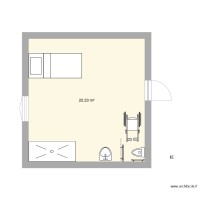 plan appartement 1 chambre 25m2