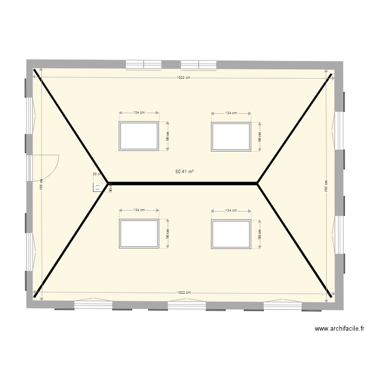 implantation Velux. Plan de 0 pièce et 0 m2