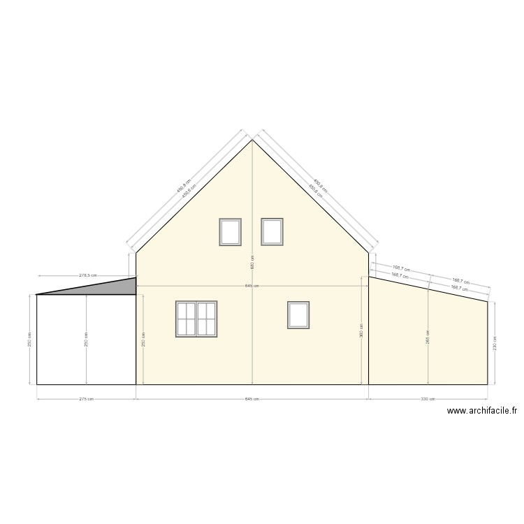 Vue de coupe côté parking. Plan de 0 pièce et 0 m2