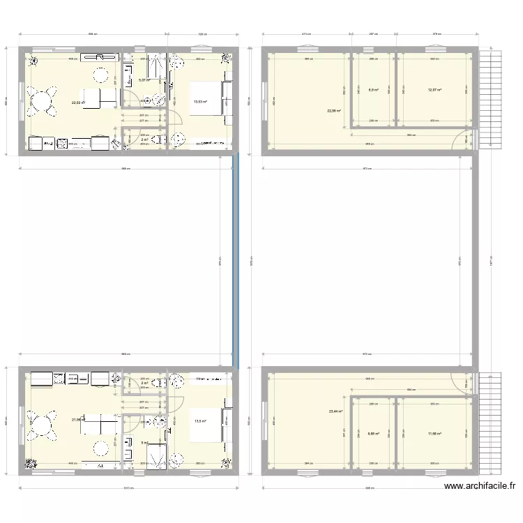 Hangar a foin avec appartements. Plan de Hangar a foin avec appartements. Plan de
