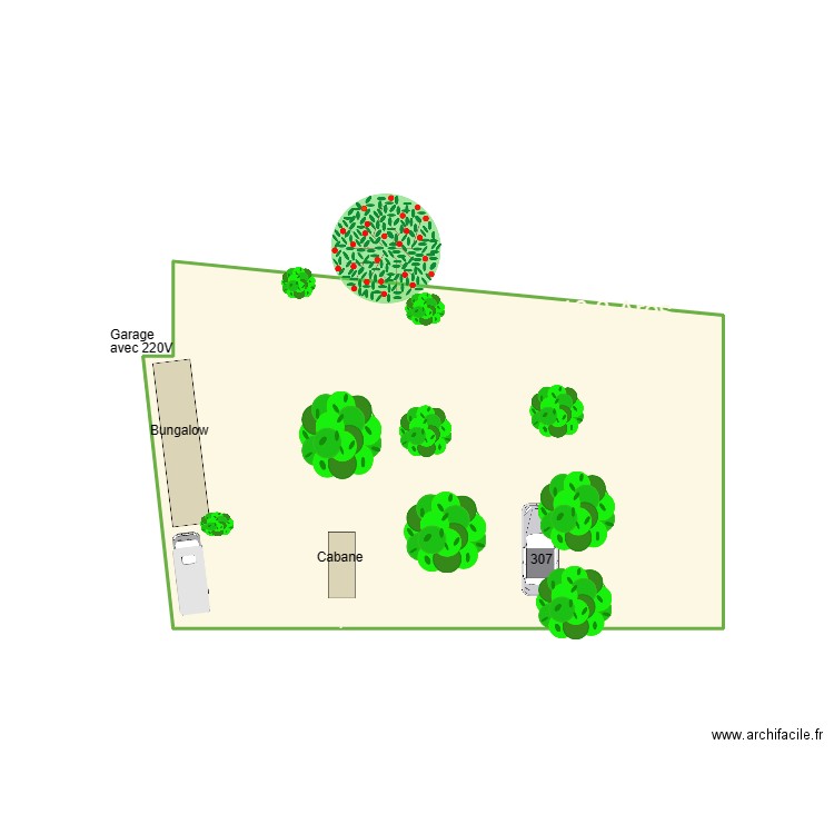 Création HLM oiseaux 02. Plan de 2 pièces et 16 m2