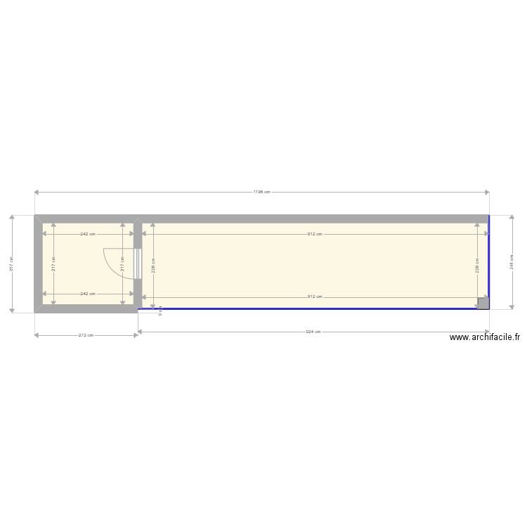 Poll House 20 Pieds. Plan de 2 pièces et 26 m2