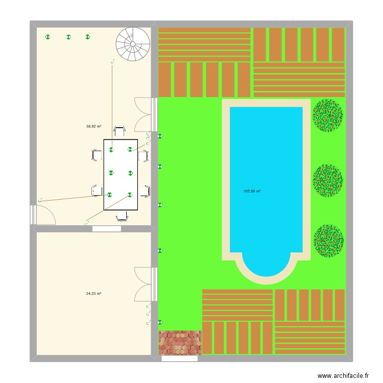 MAISON2. Plan de 3 pièces et 169 m2