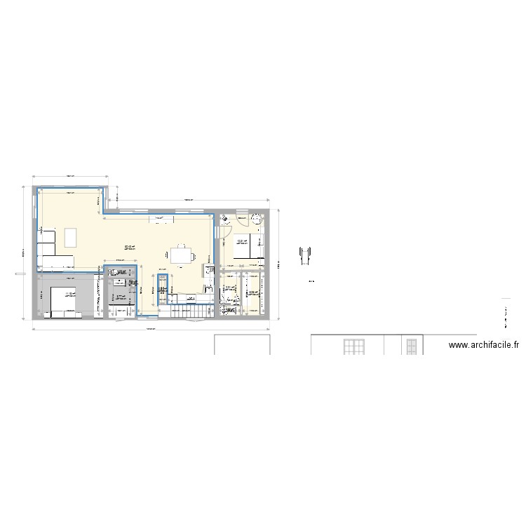 garage en chambre. Plan de 16 pièces et 178 m2