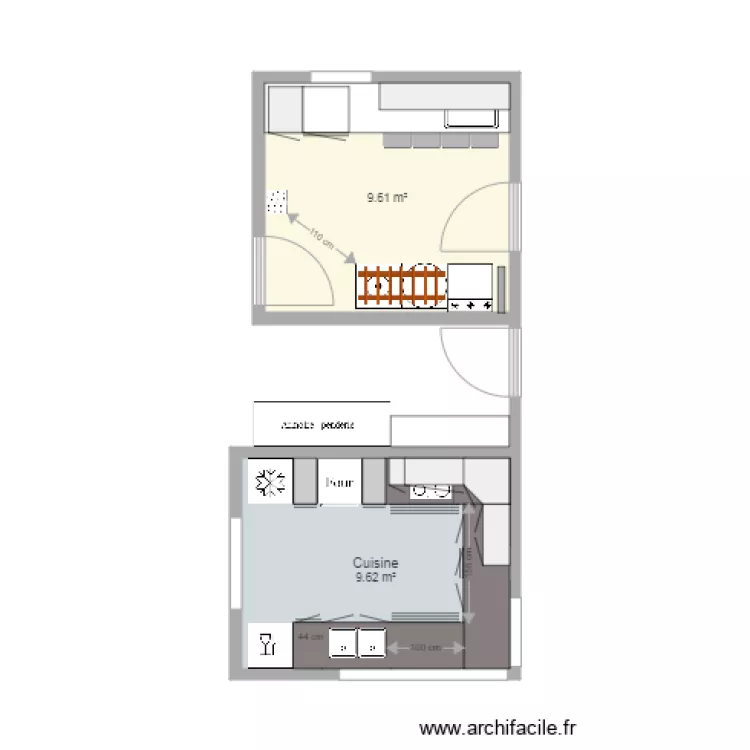 V6 agencement. Plan de 
