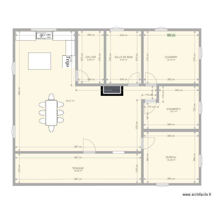 MAISON  INTERIEUR APRES TRAVAUX. Plan de 7 pièces et 135 m2
