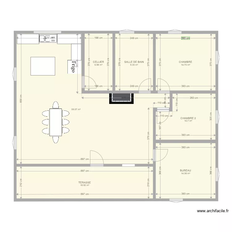 MAISON  INTERIEUR APRES TRAVAUX. Plan de 