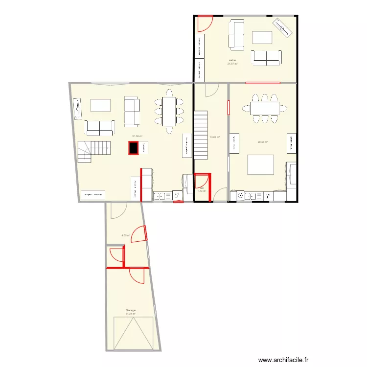 GRAND LEEZ RDC Arnaud. Plan de 