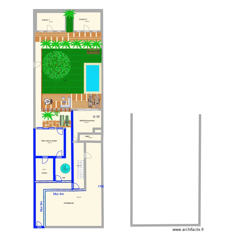 JARDIN PHARMACIE option 2. Plan de 9 pièces et 299 m2