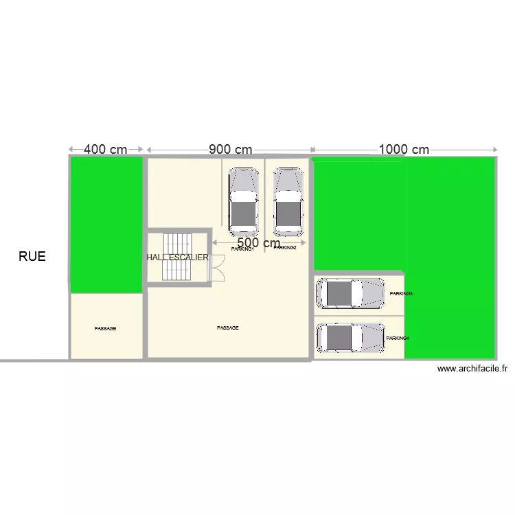 RACINE PLAN MASSE  VERSION 4 PLACES. Plan de 