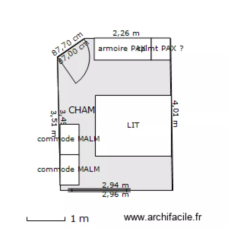 CHAMBRE PARENTS. Plan de 