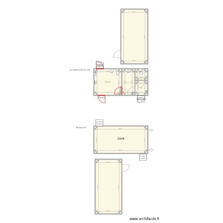 ACH WC 63098 . Plan de 7 pièces et 69 m2