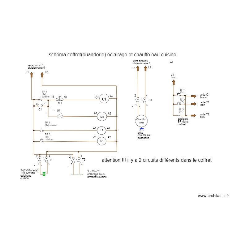 plan coffret chauffe eau eclairege cuisine. Plan de 0 pièce et 0 m2