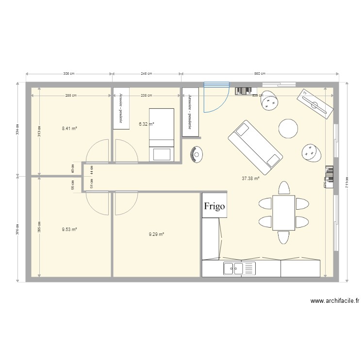 rectangle. Plan de 0 pièce et 0 m2