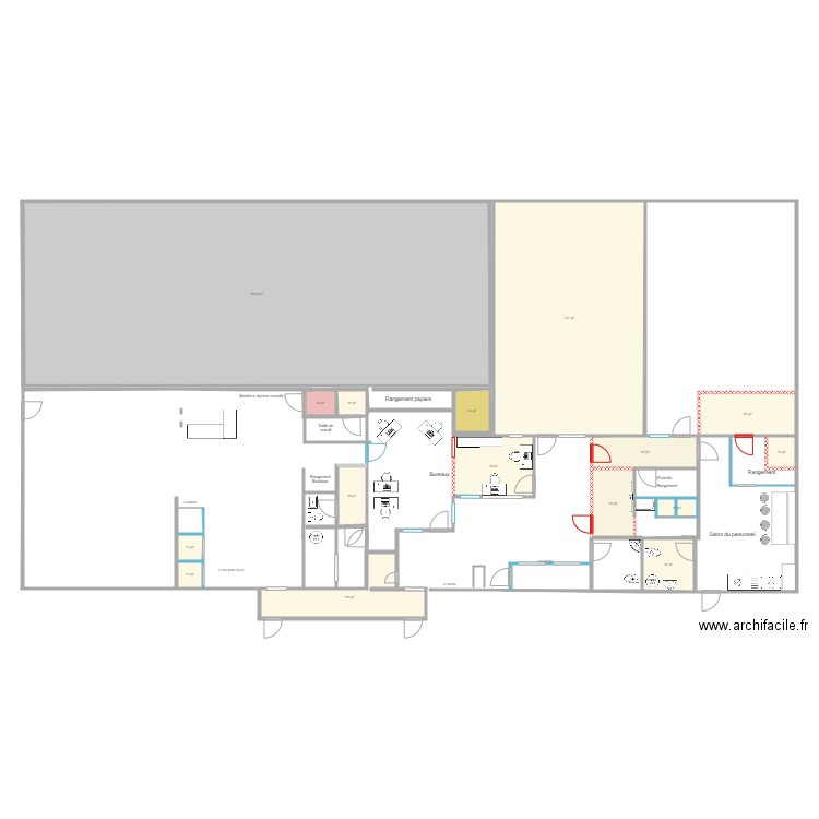 2023 Plan Rez-de-chaussée EDNL B. Plan de 16 pièces et 301 m2
