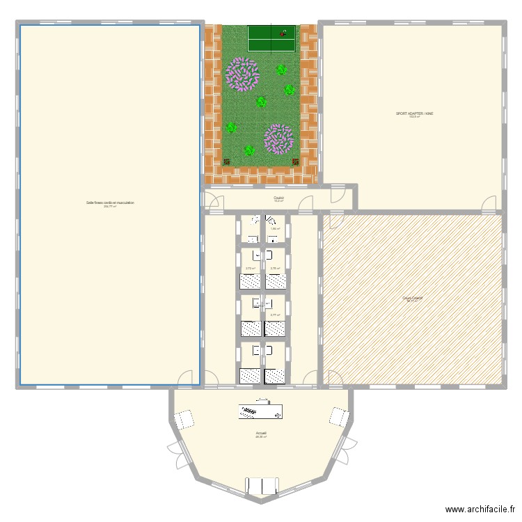 sal sport club vert. Plan de 0 pièce et 0 m2