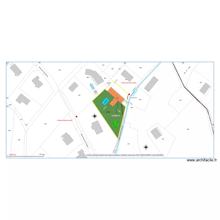 PLAN DE MASSE electricit&eacute;. Plan de 