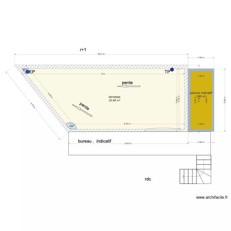 VILLA R1   TACHEAU. Plan de 