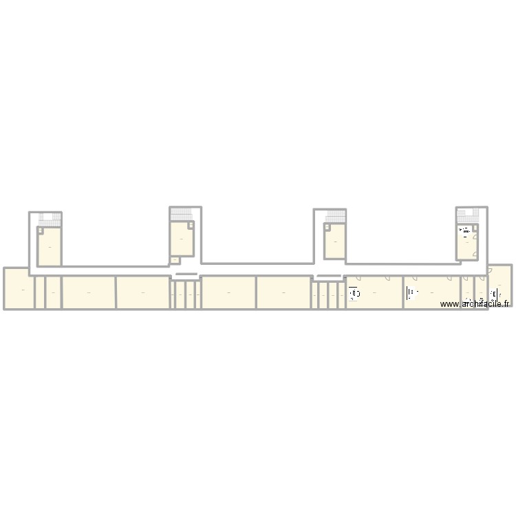 1 etage . Plan de 32 pièces et 1124 m2