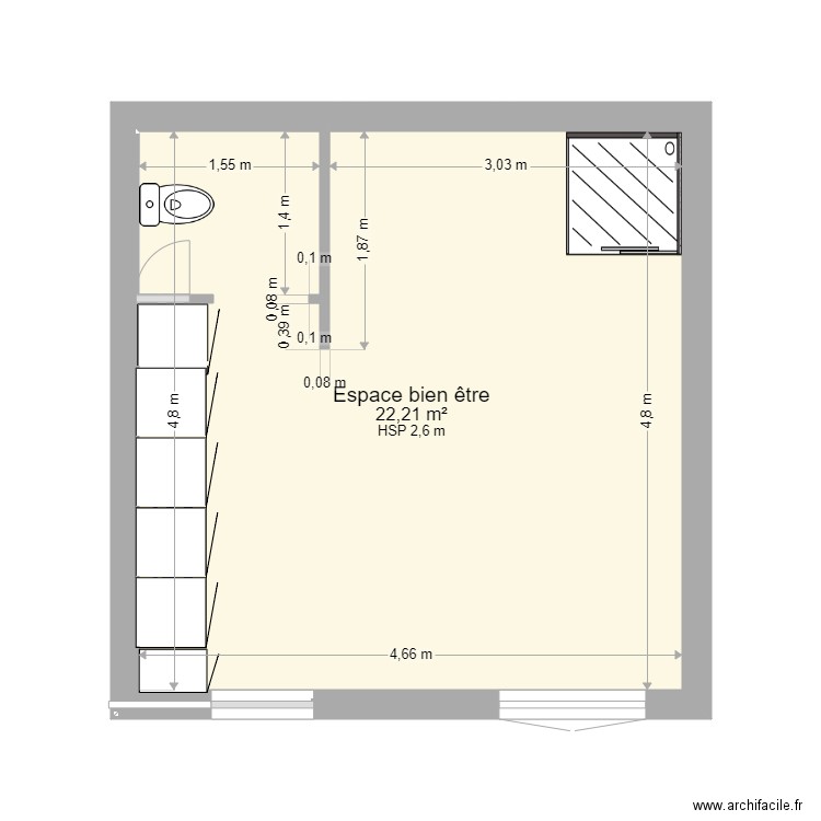 Plan 2D. Plan de 0 pièce et 0 m2