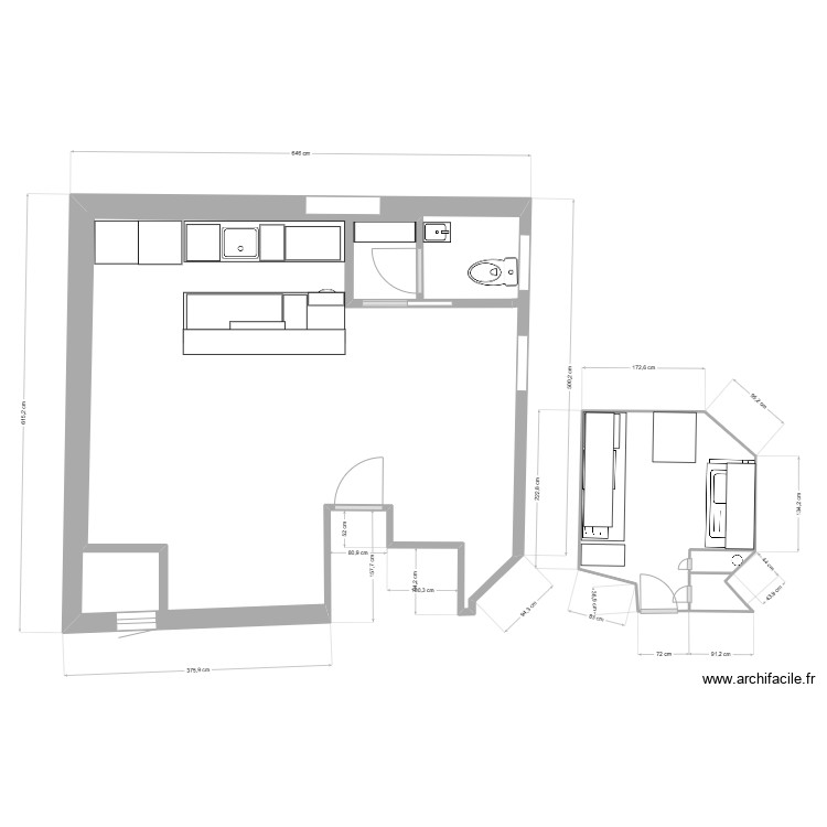 extension version comptoirs. Plan de 0 pièce et 0 m2