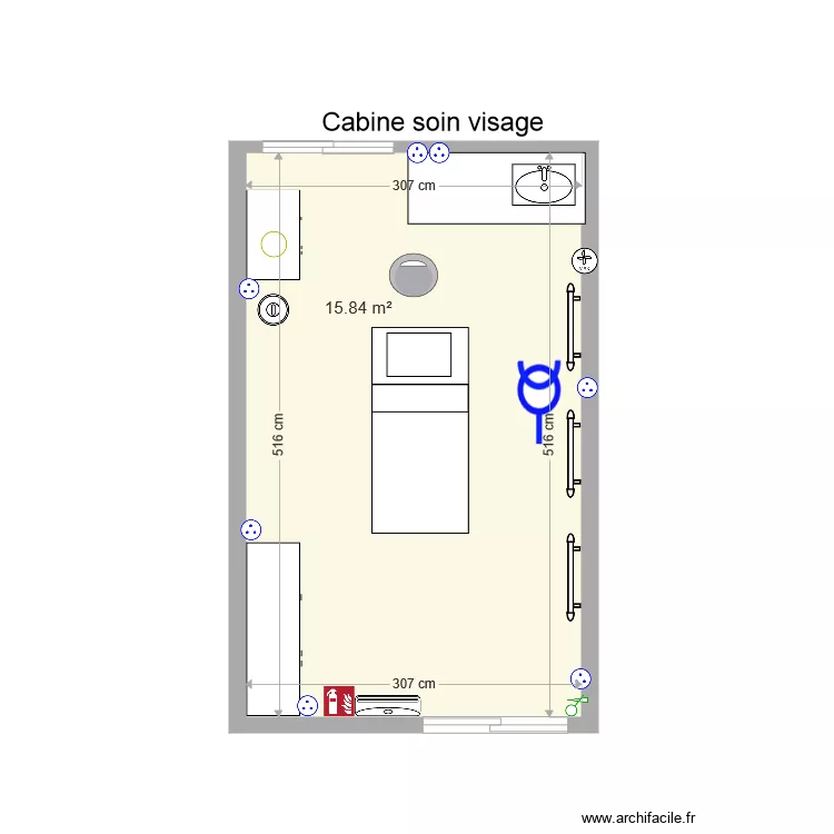 Cabine soin visage 5. Plan de 