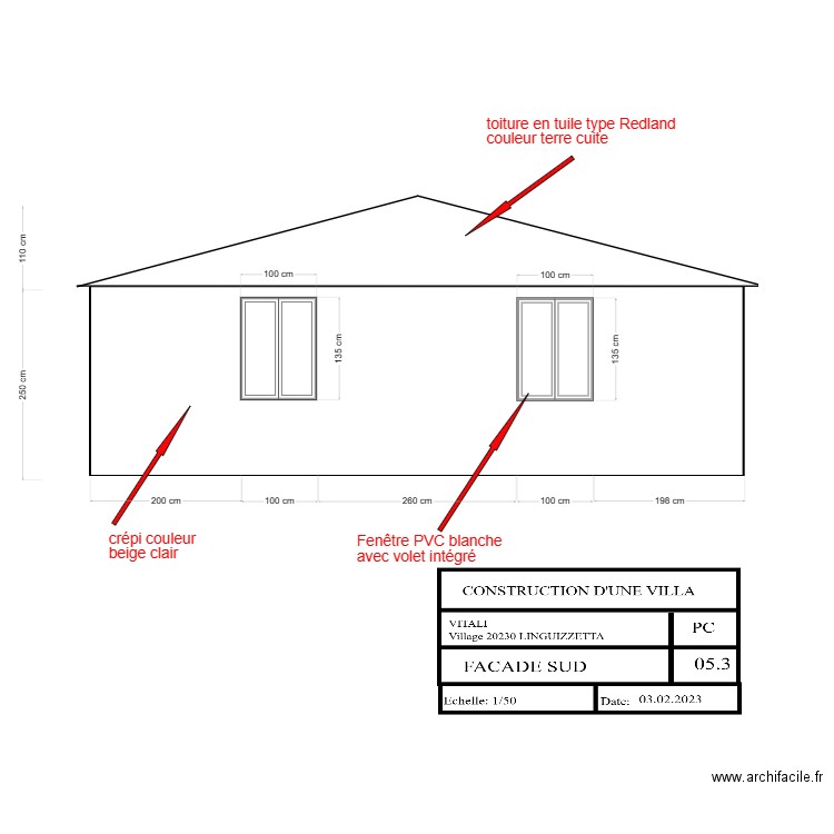 fred facade sud 2023 FEVRIER. Plan de 0 pièce et 0 m2