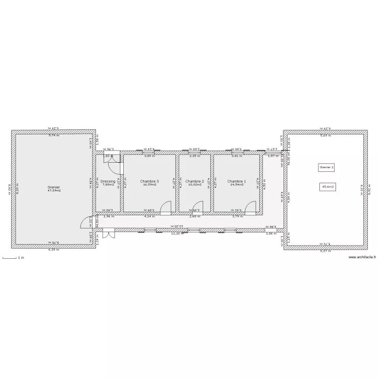 Plan Etage 23.03 modifi&eacute;. Plan de 