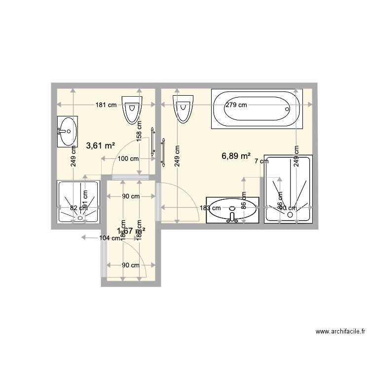 Sandra et Eric v04. Plan de 3 pièces et 12 m2