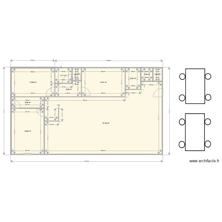 plan maison rectangle 1. Plan de 0 pièce et 0 m2