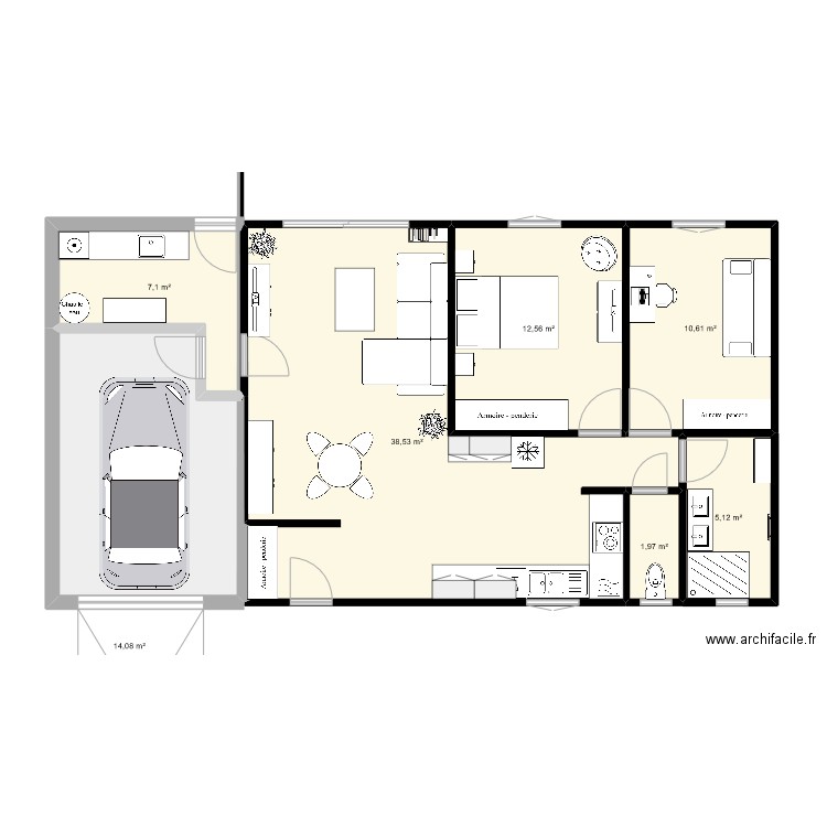 Maison projet. Plan de 0 pièce et 0 m2