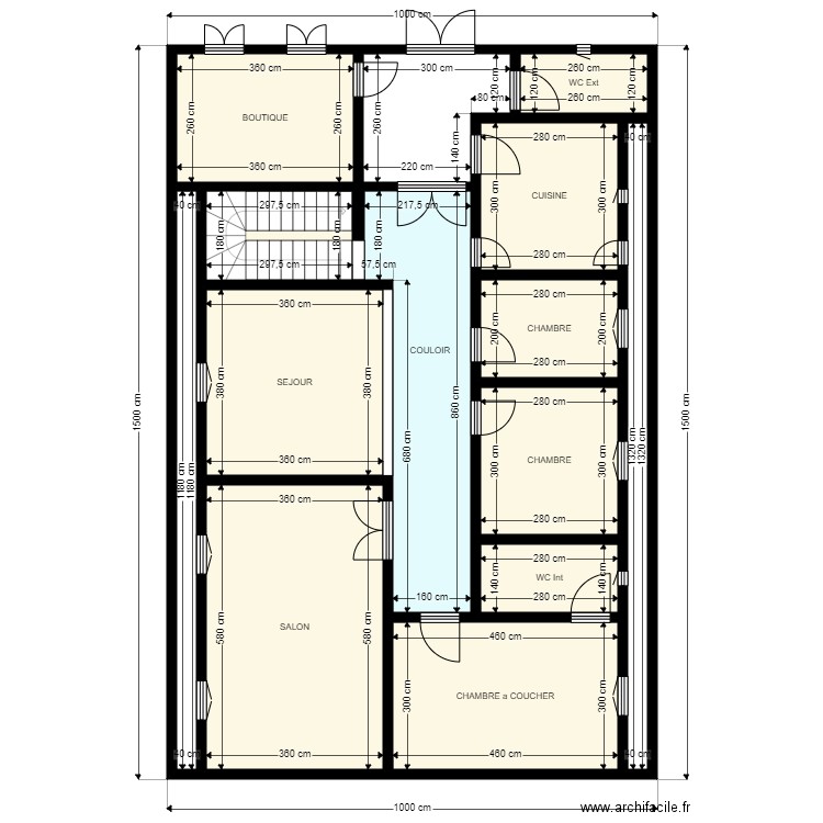 T10mx15m Client 46 52 58 09 V2. Plan de 14 pièces et 124 m2