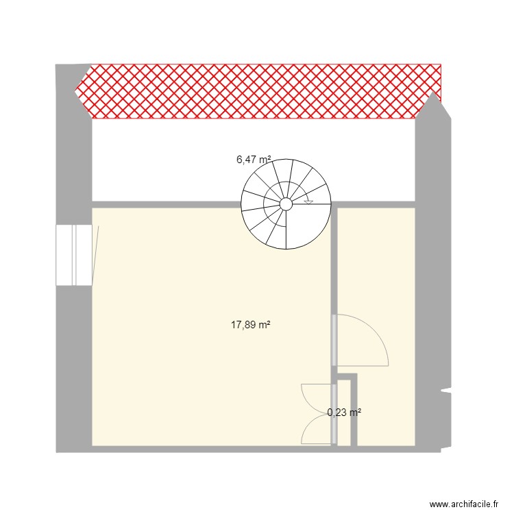 FLO ETAGE COURS CH. Plan de 3 pièces et 25 m2