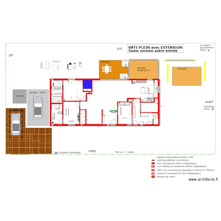 Bâti PLEIN 5eme version autre entrée. Plan de 1 pièce et 0 m2