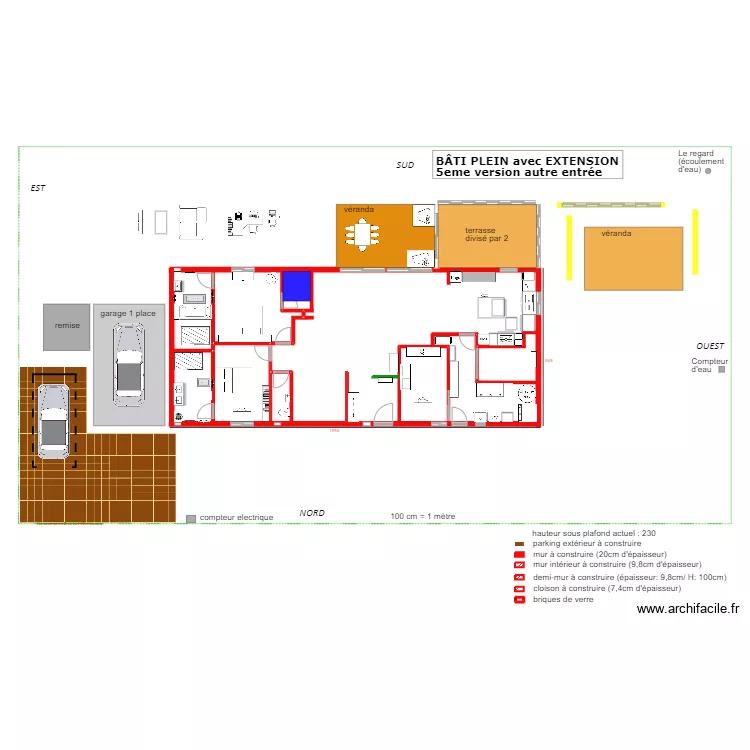 B&acirc;ti PLEIN 5eme version autre entr&eacute;e. Plan de 