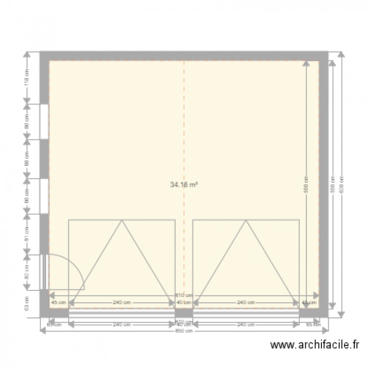 garage 2 avec cote . Plan de 0 pièce et 0 m2