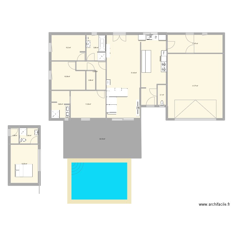 cuisine cellier. Plan de 15 pièces et 209 m2
