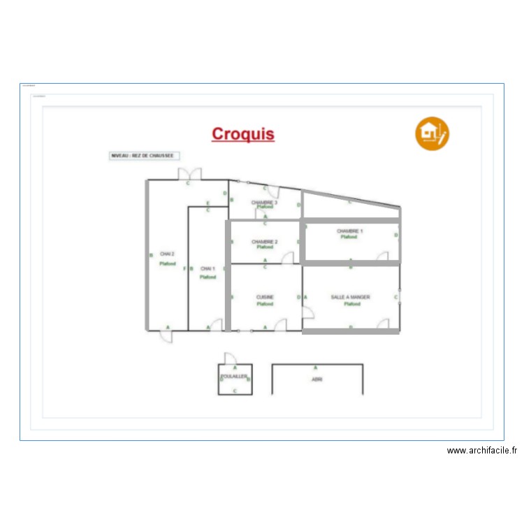 plan fondations. Plan de 0 pièce et 0 m2