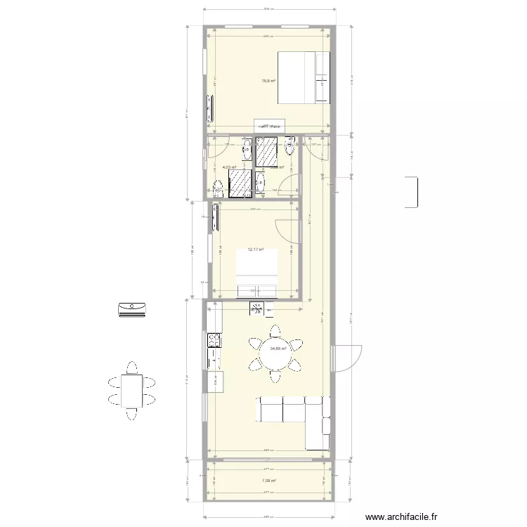 Apartement 2 ch etage1finale. Plan de 