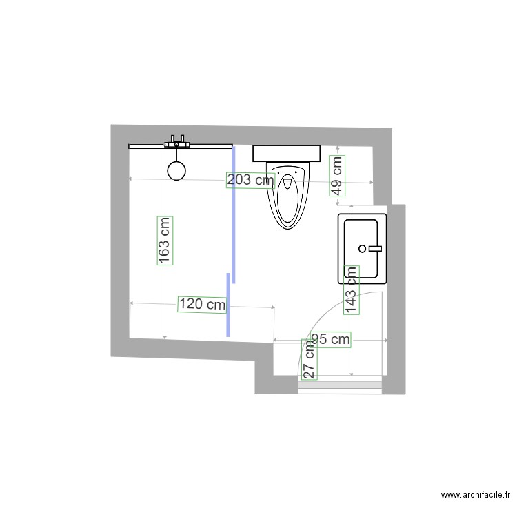 SDB rez F Monnier. Plan de 0 pièce et 0 m2