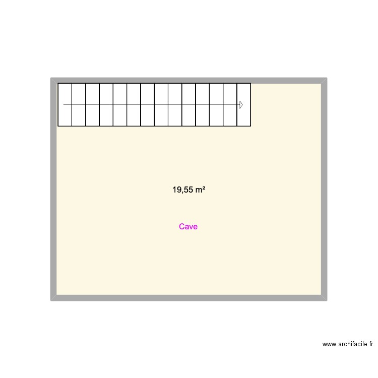 cave. Plan de 1 pièce et 20 m2