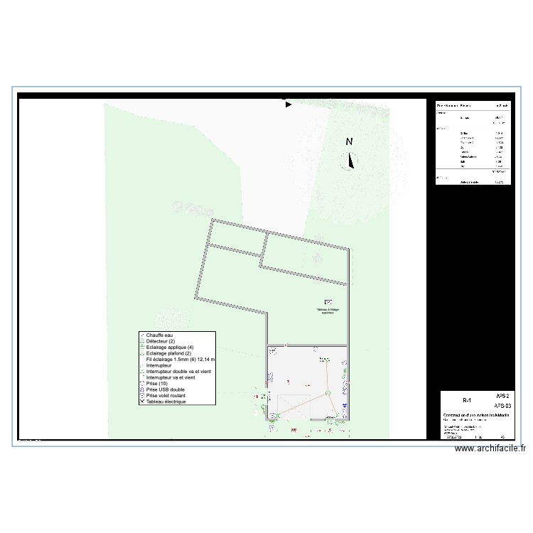 Plan Elec Garage. Plan de 0 pièce et 0 m2