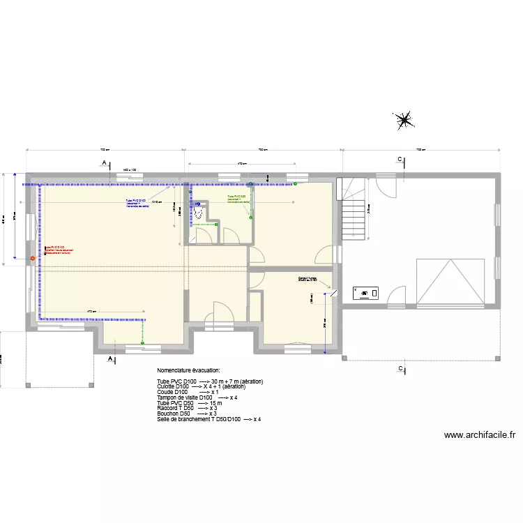 D&eacute;tail Evacuation eau RDC 20220204. Plan de 