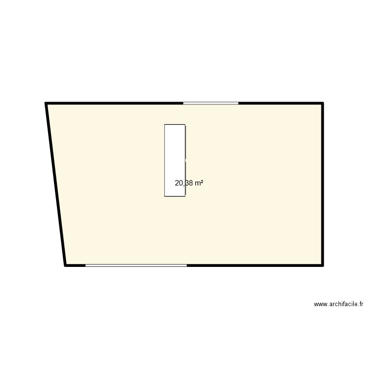 etage. Plan de 1 pièce et 20 m2