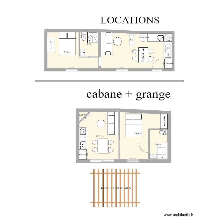 locations noirmoutier. Plan de 7 pièces et 56 m2