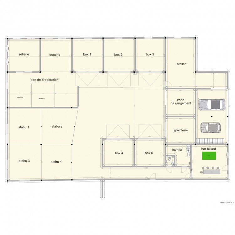 hangar. Plan de 0 pièce et 0 m2