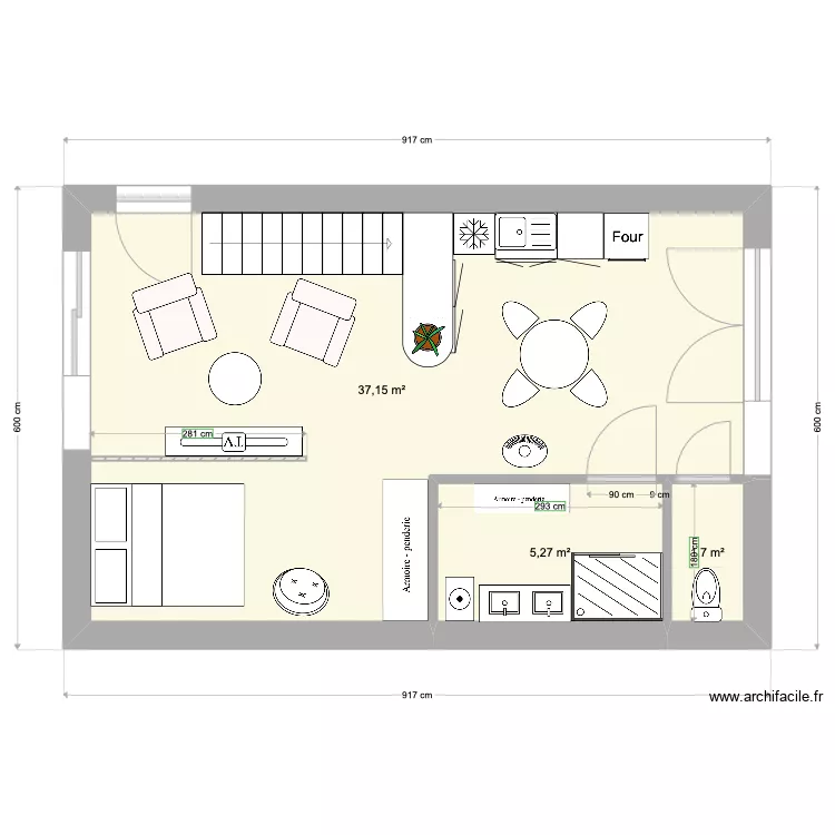 Studio h&eacute;l&egrave;ne et jany. Plan de 